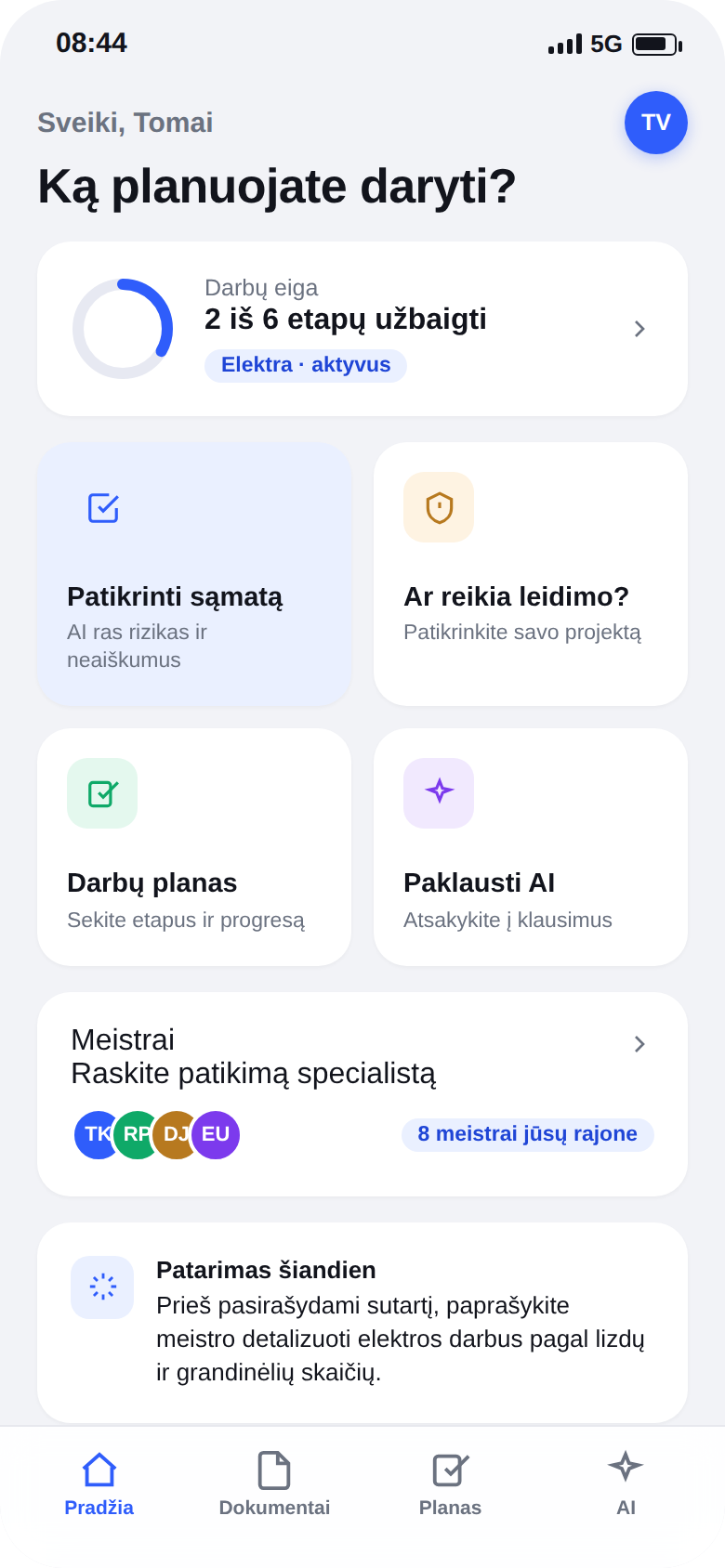 Pradžios ekranas